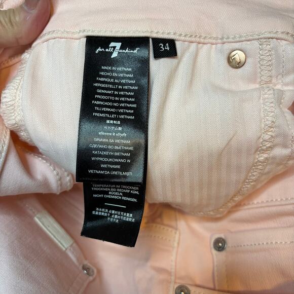 7 For All Mankind Alexa Crop Wide Leg Jeans Pink High Rise Sz 34 NWT - Picture 5 of 5